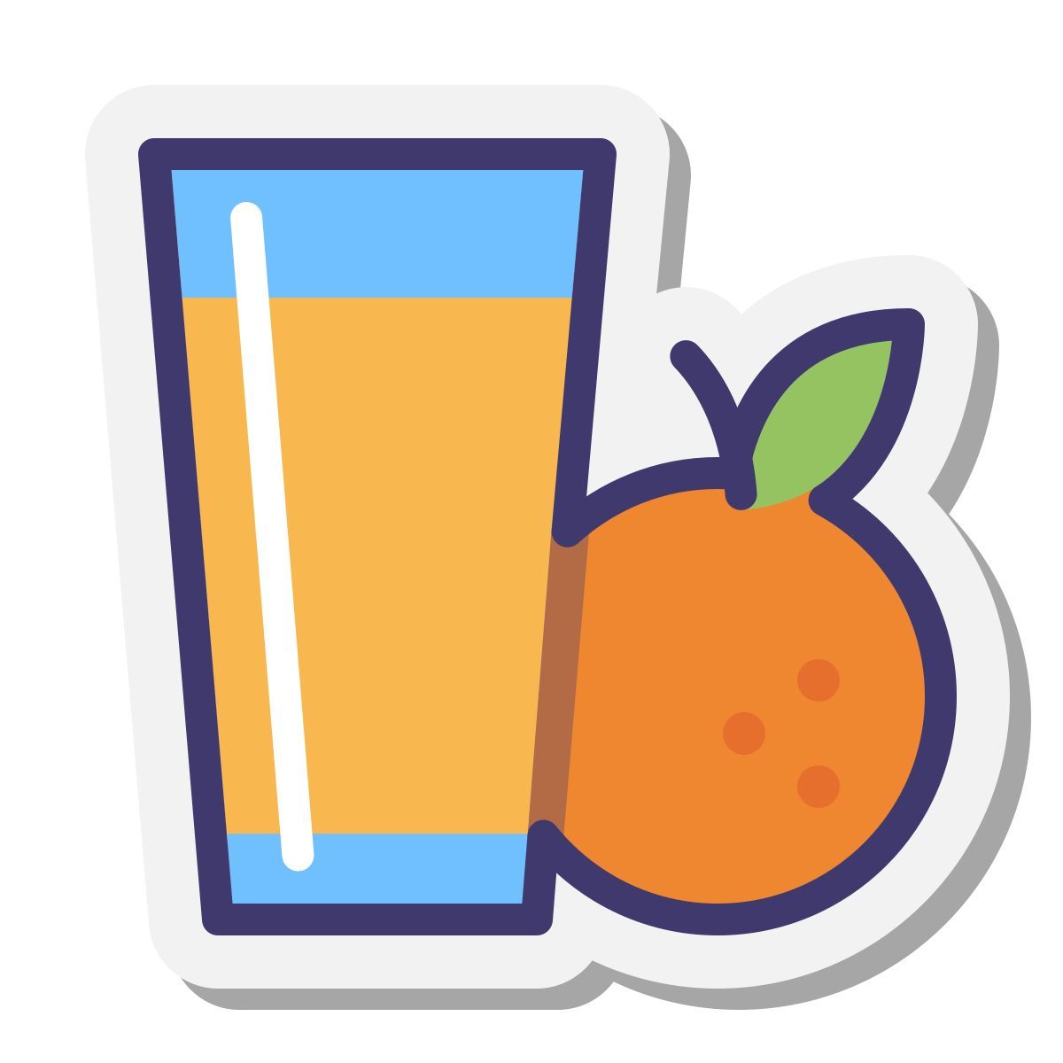stickers style sumo de laranja icon