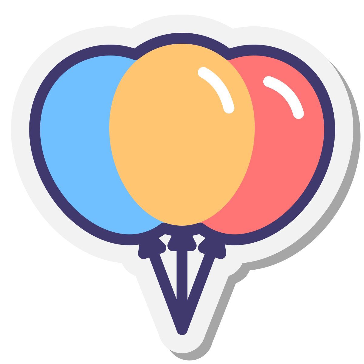 stickers style luftballons icon
