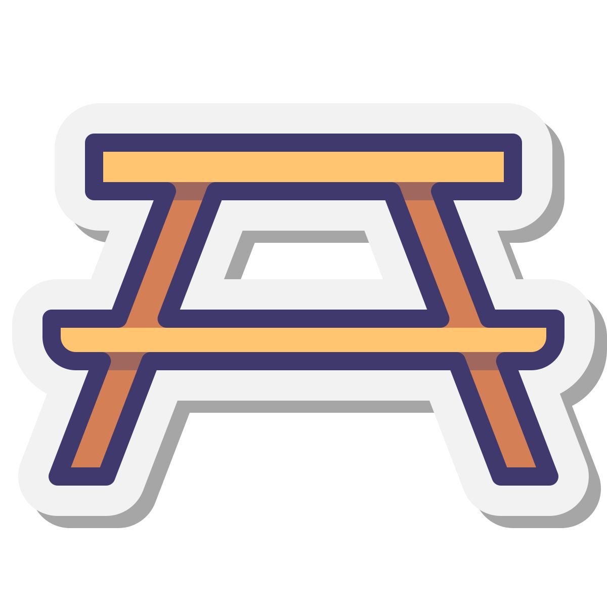 stickers style 野餐餐桌 icon