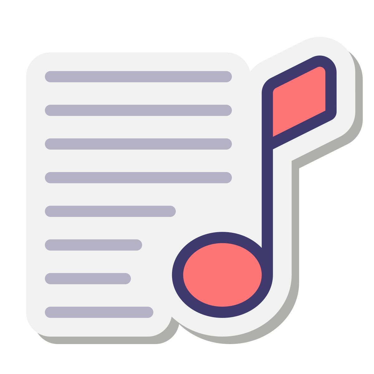 stickers style elenco di riproduzione icon