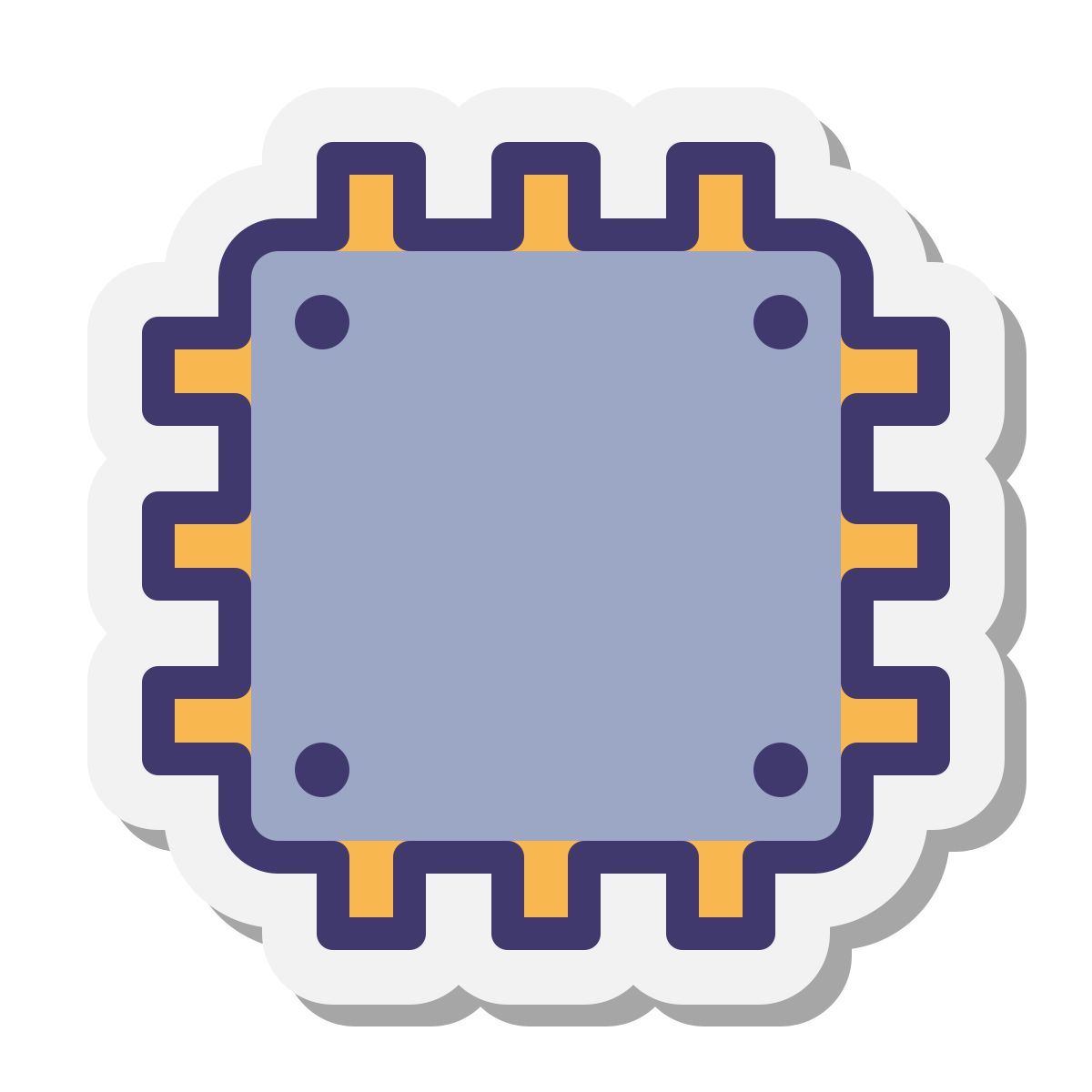 stickers style processore icon