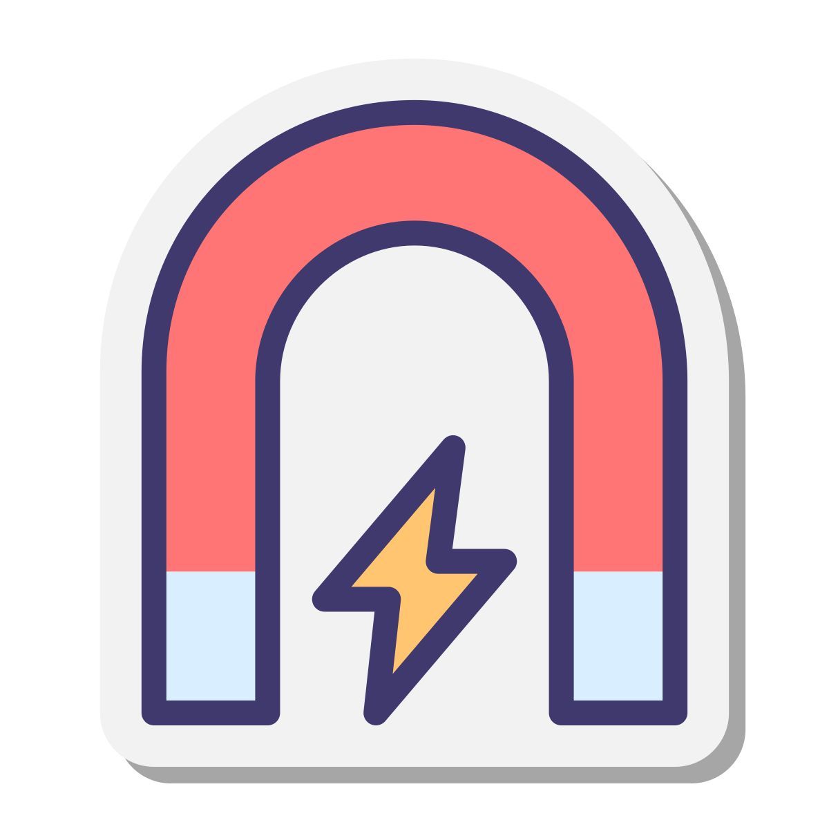 stickers style magnetic icon
