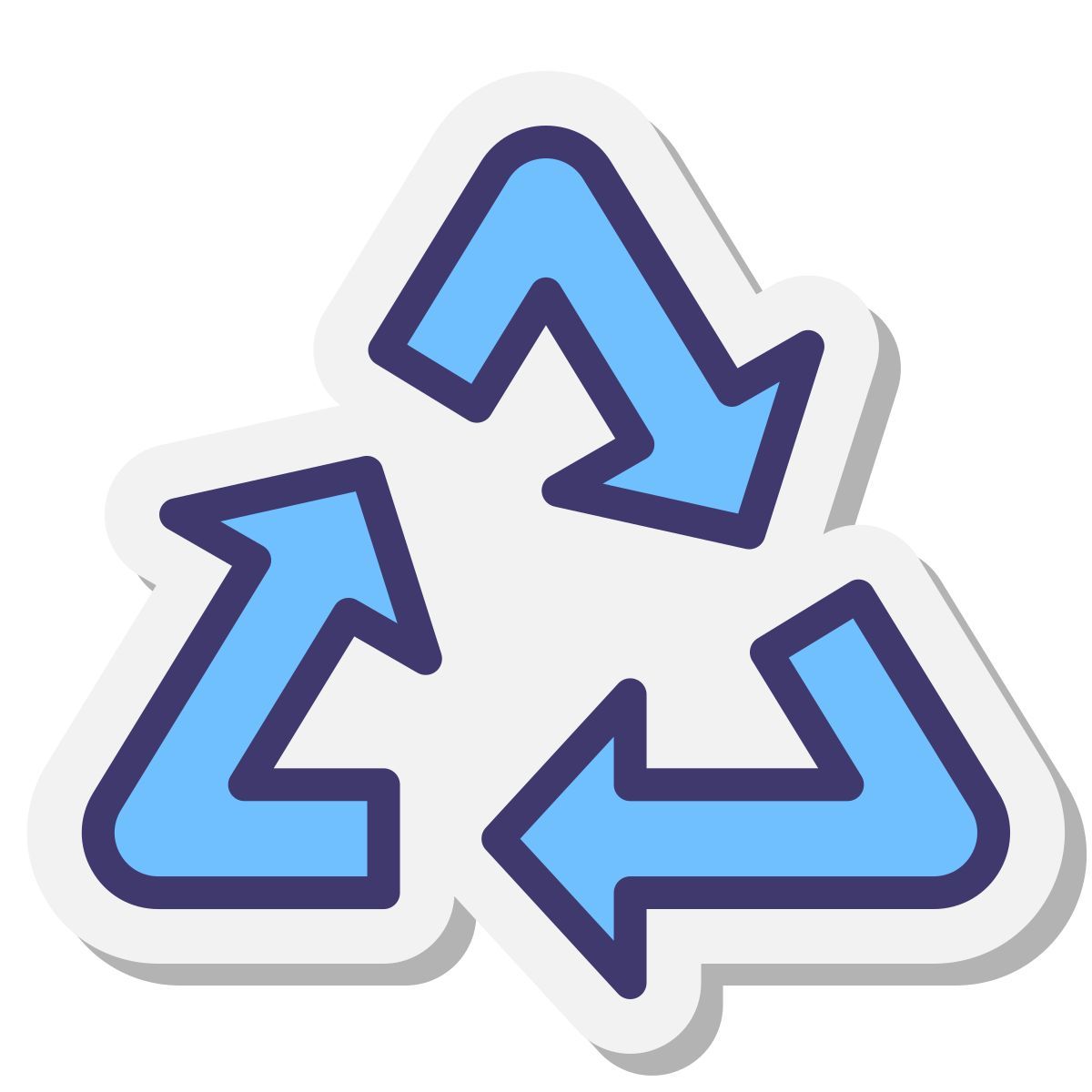 stickers style riciclaggio icon