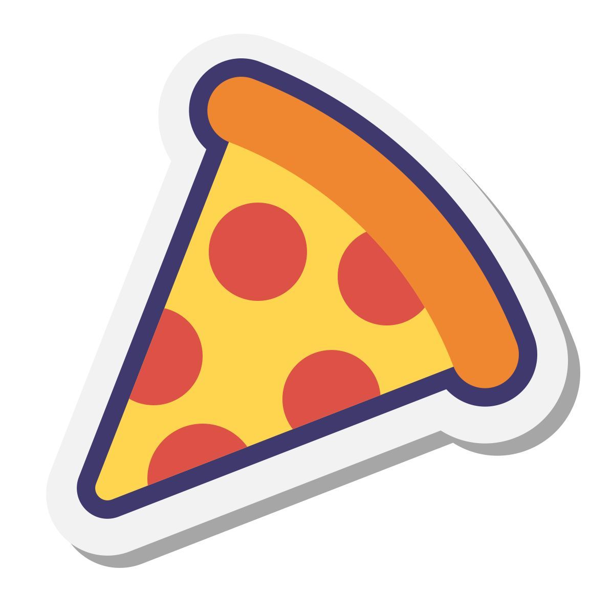 stickers style salami pizza icon