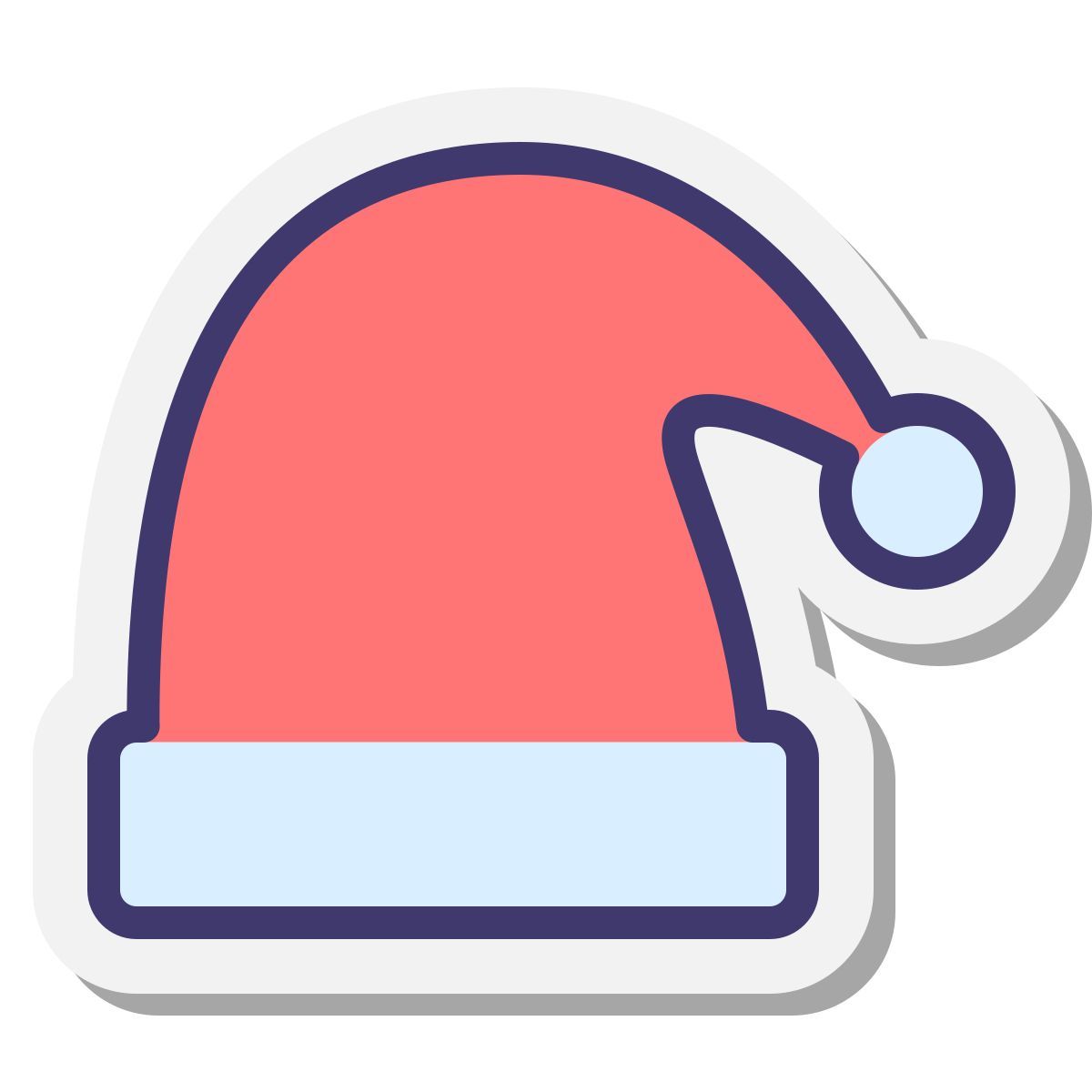 stickers style sombrero de santa claus icon