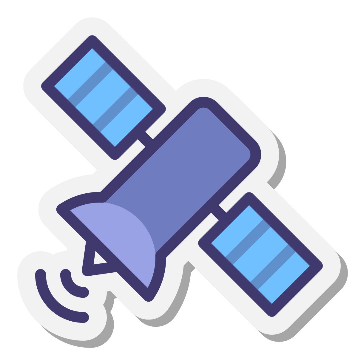 stickers style envoi de signal satellite icon