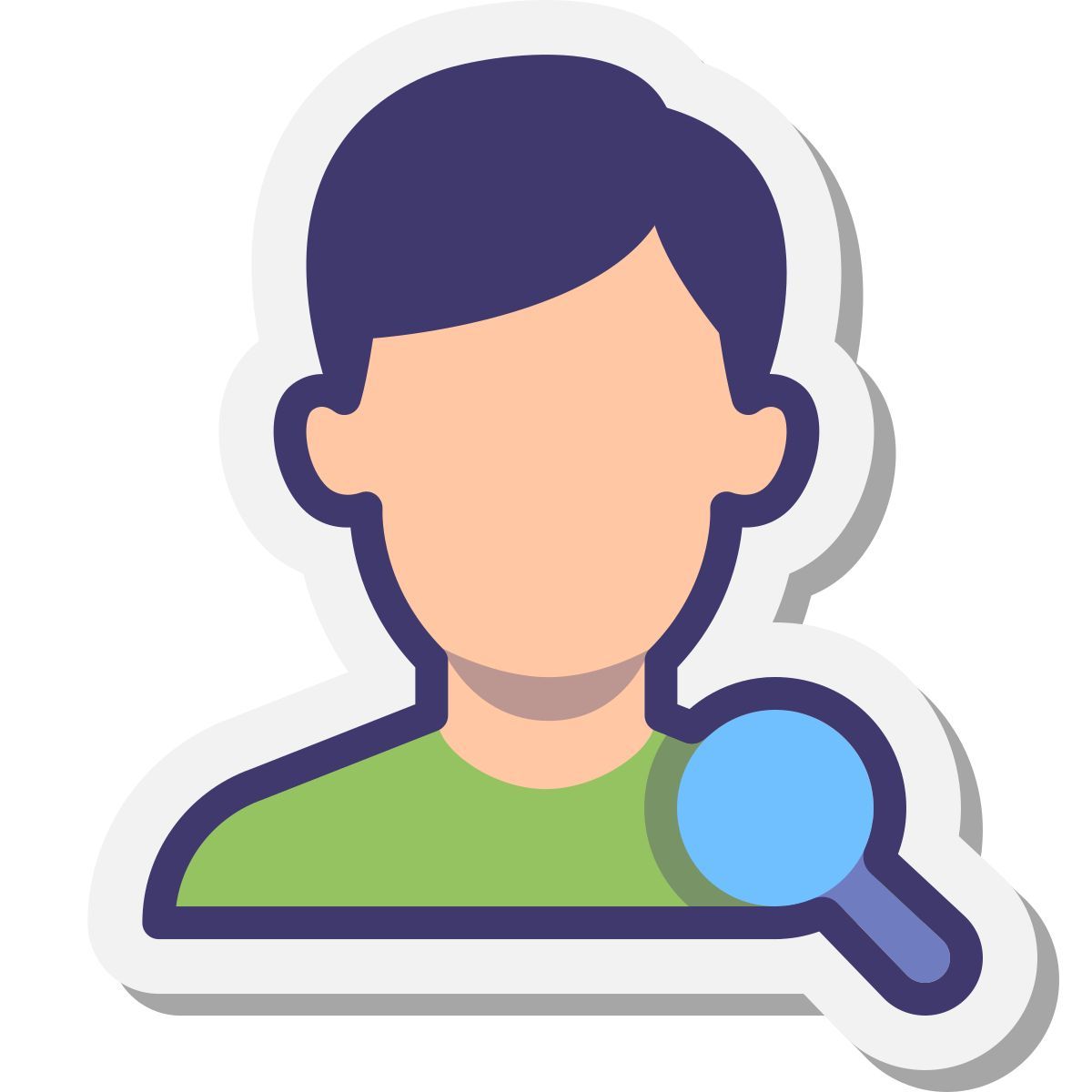 stickers style rechercher un client icon
