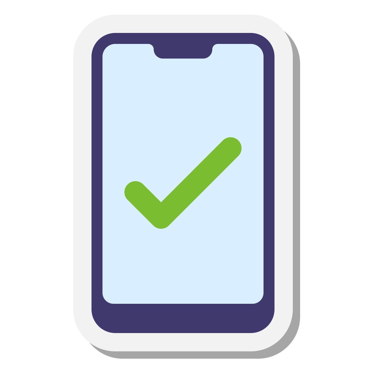 stickers style smartphone approve icon