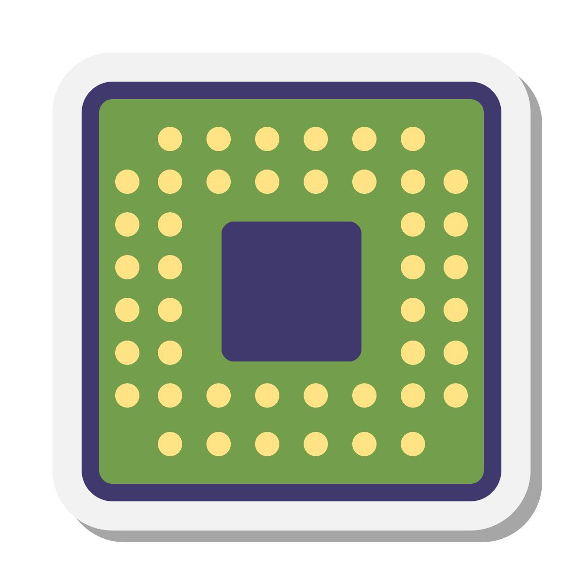 stickers style smartphone cpu icon