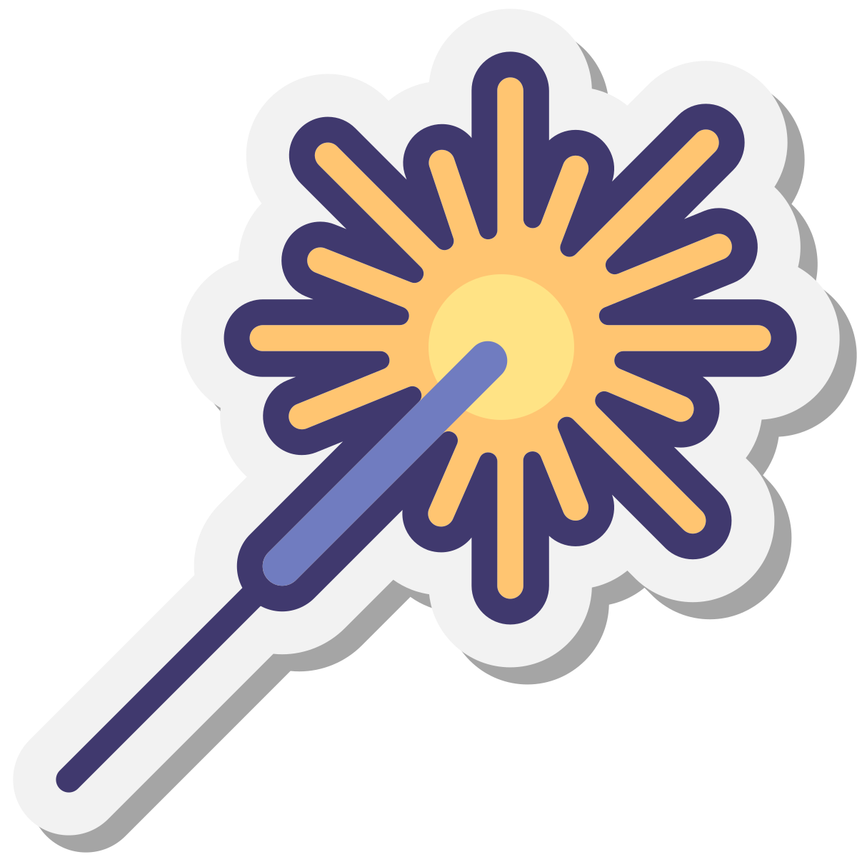 stickers style sparkler icon