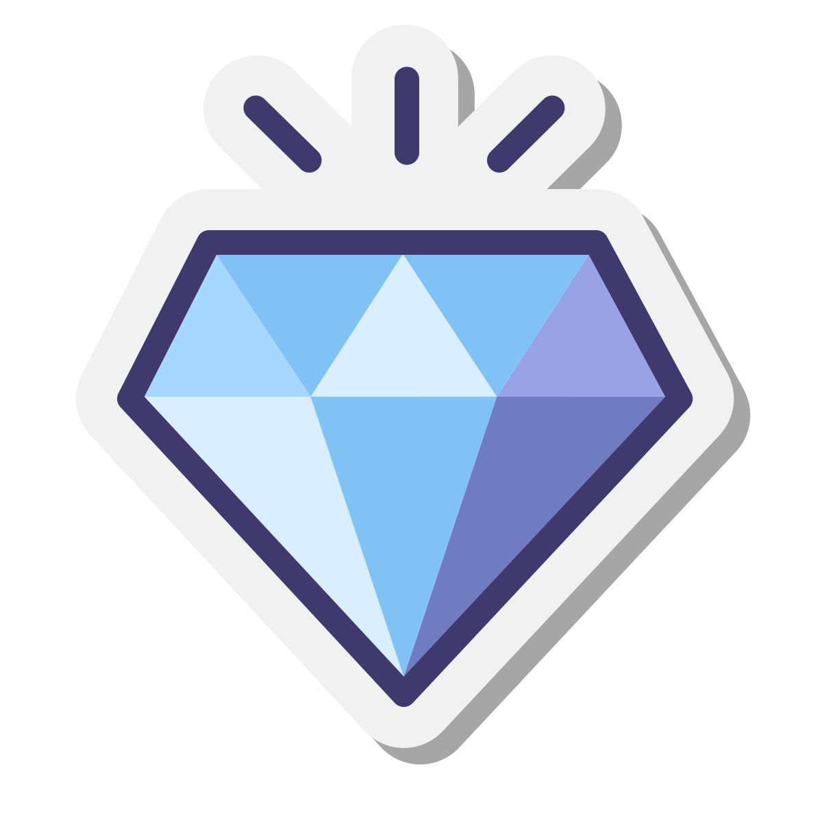 stickers style sparkling diamond icon