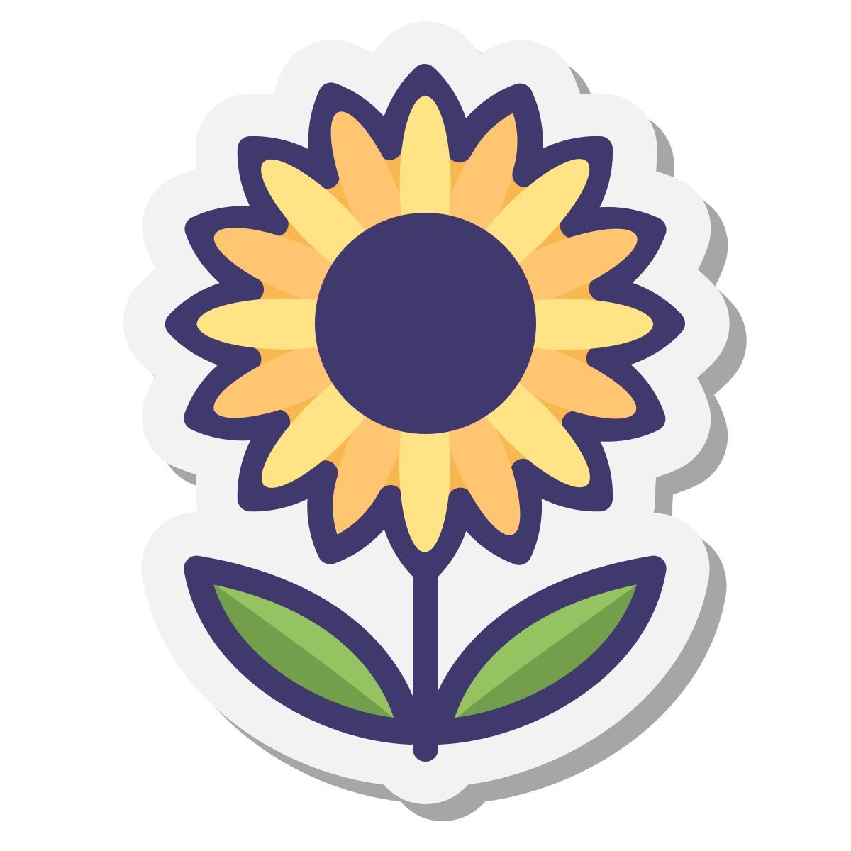 stickers style sunflower icon