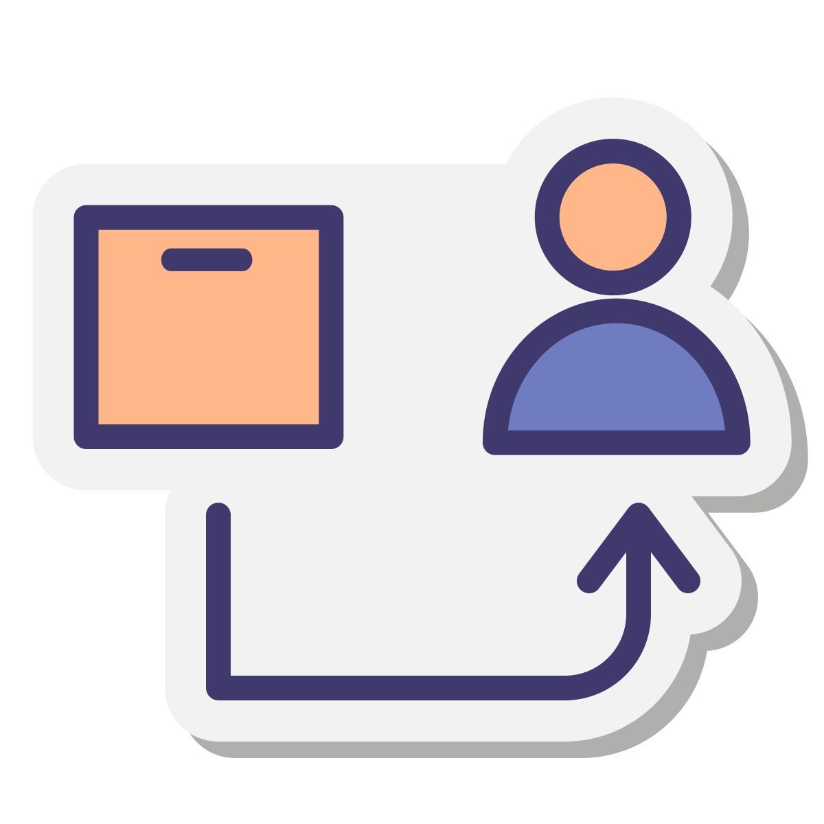 stickers style supply chain icon
