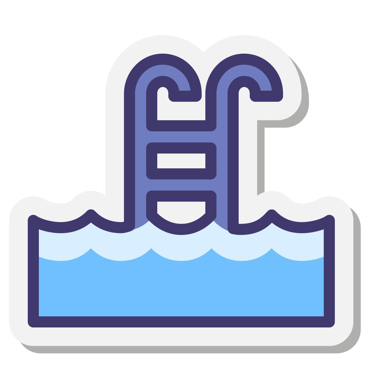 stickers style schwimmbad icon