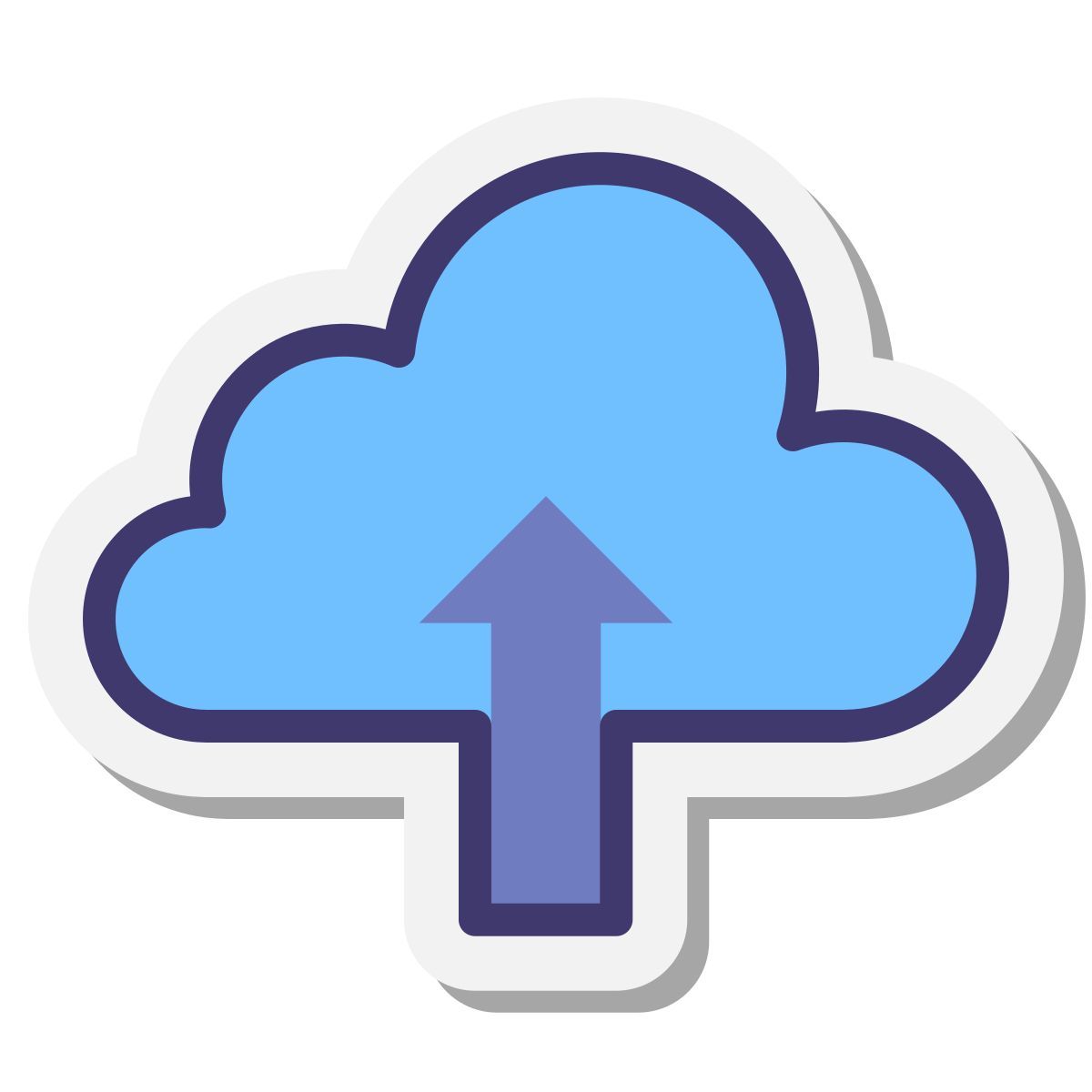 stickers style upload to cloud icon