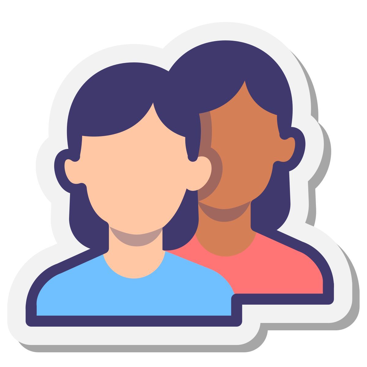 stickers style groupe d'utilisateurs femme femme icon