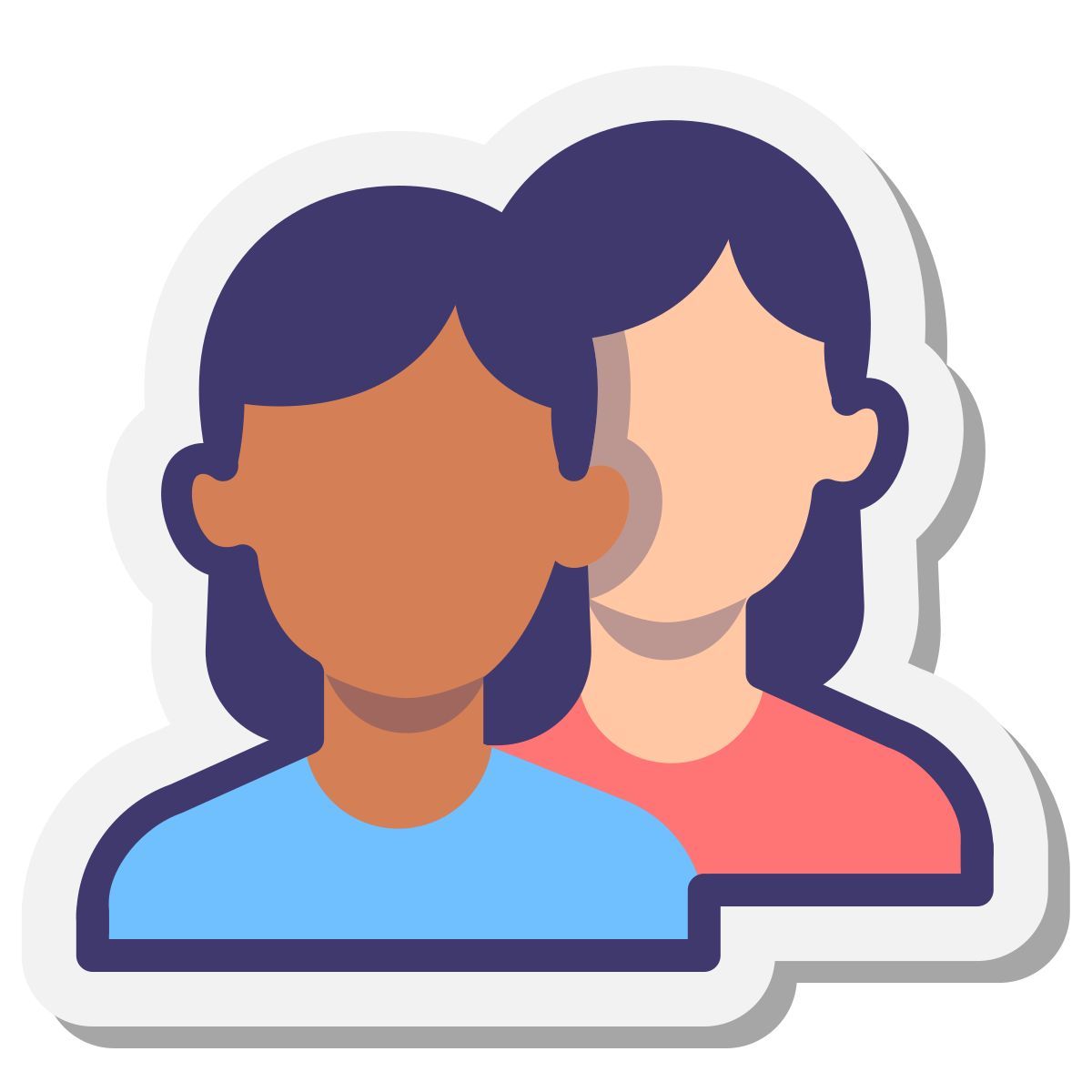 stickers style groupe d'utilisateurs femme femme icon