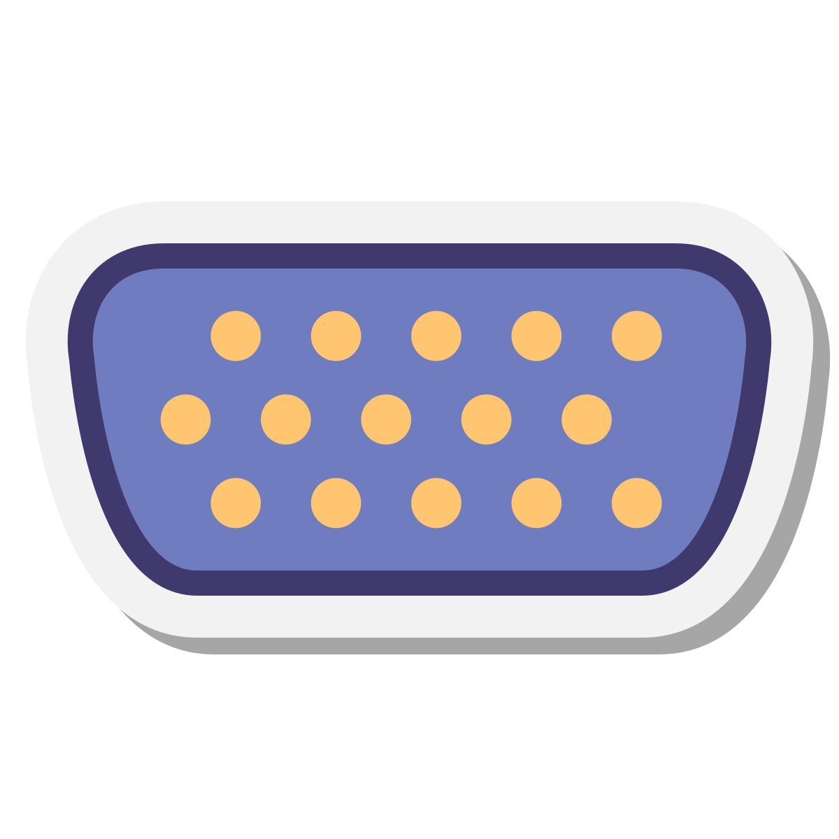 stickers style video graphics array icon