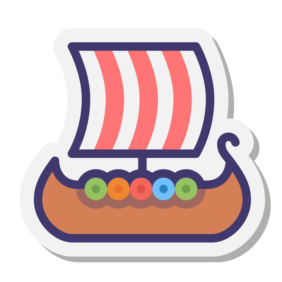 stickers style 바이킹 선박 icon