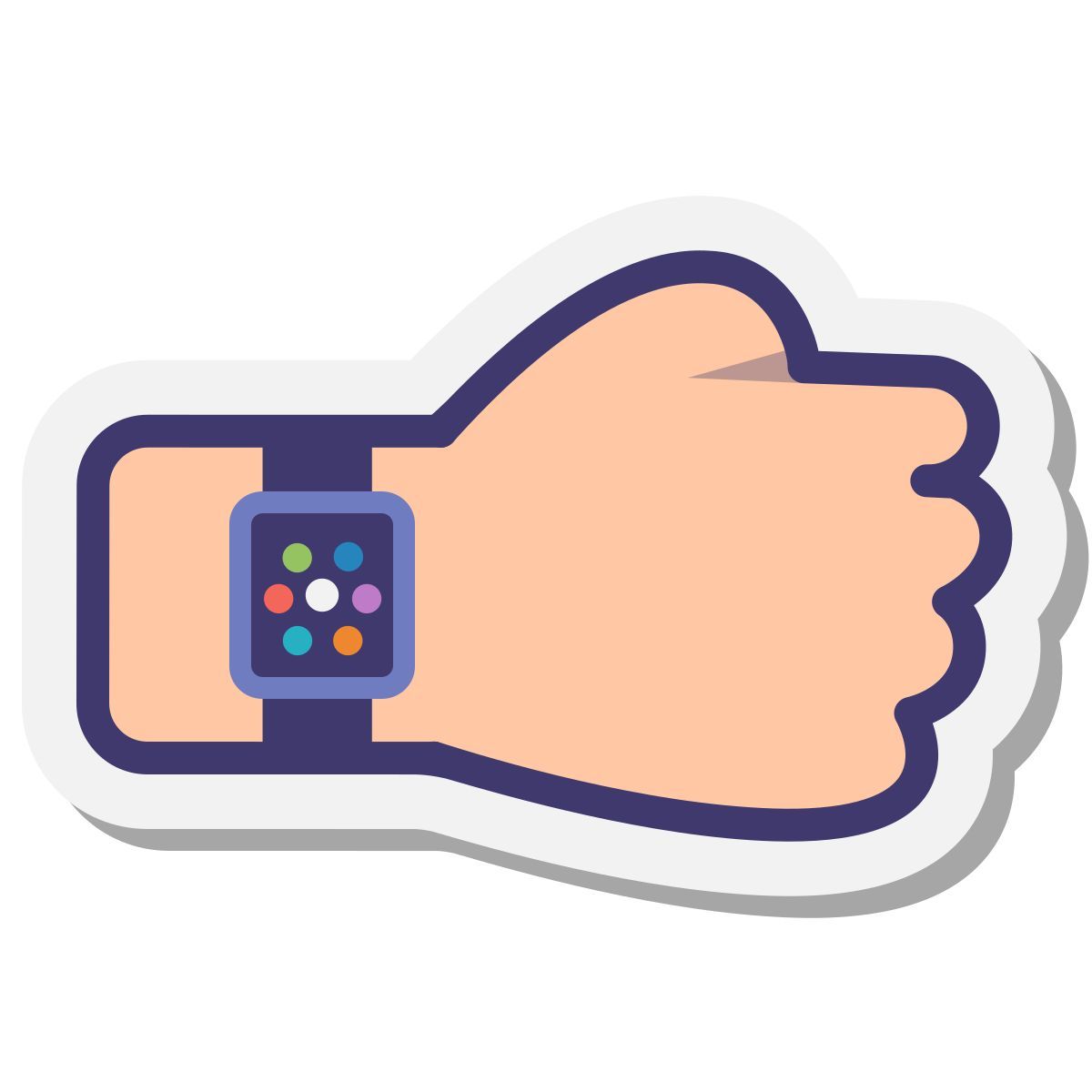 stickers style wearable technology icon