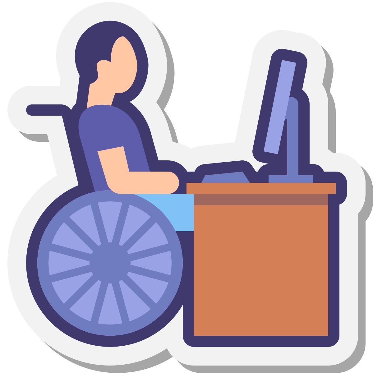 stickers style wheelchair job icon