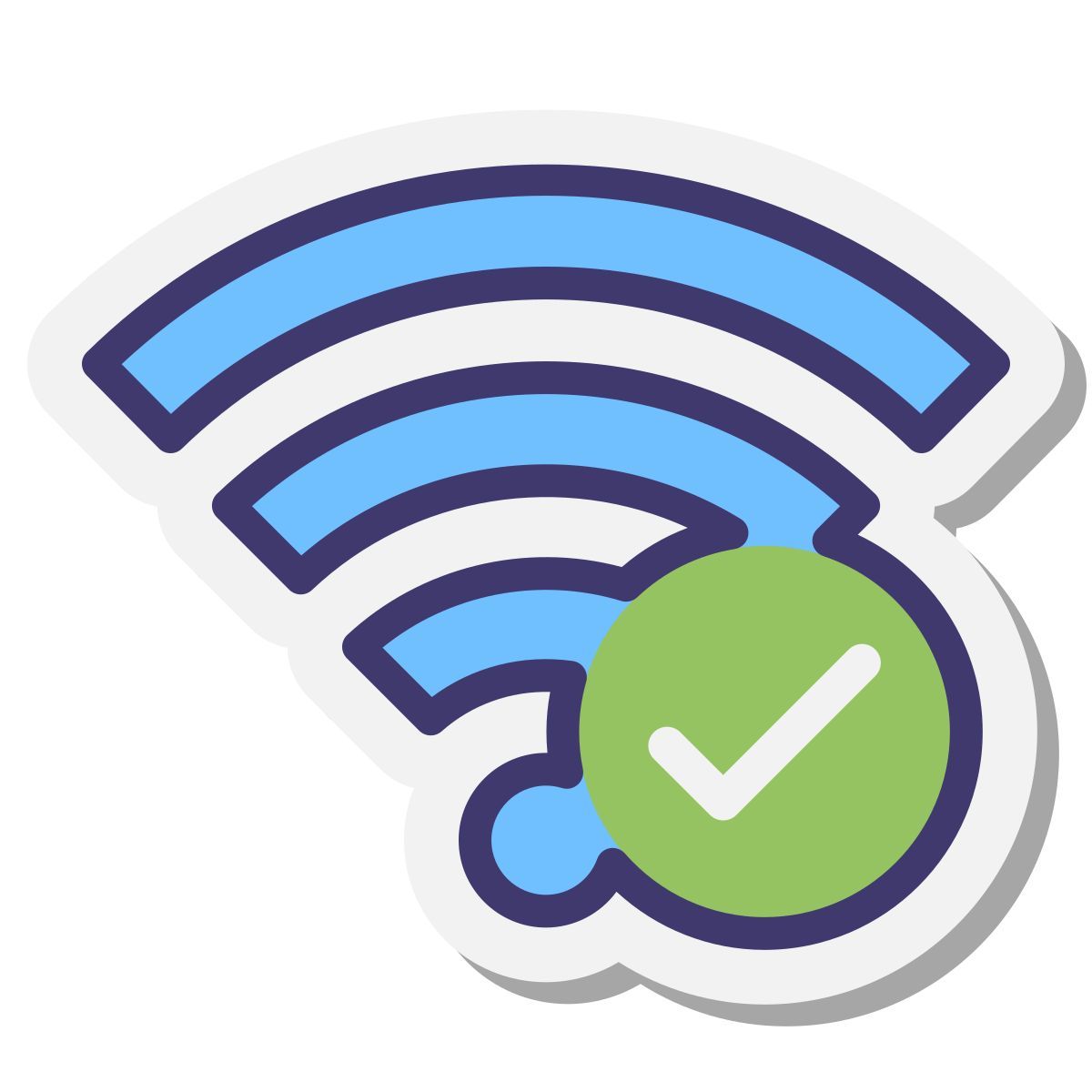 stickers style wi fi connesso icon