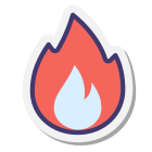 Fire Alt icon in Stickers Style