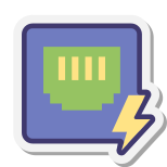 Power Over Ethernet icon in Stickers Style