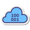 Code binaire du nuage icon