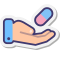 Hand mit einer Pille icon