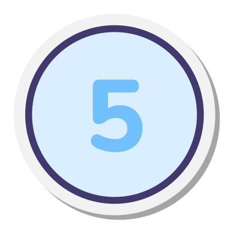 Circled 5 icon in Stickers Style