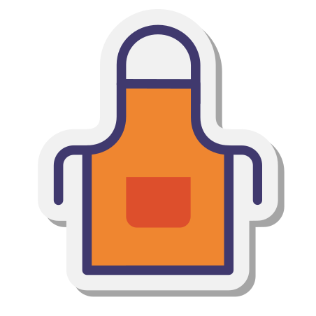 Apron icon in Stickers Style