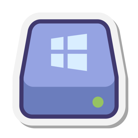 C Drive Icon In Stickers Style