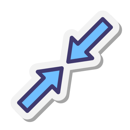 Compress icon in Stickers Style