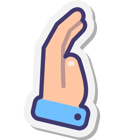 Hand Side View icon in Stickers Style