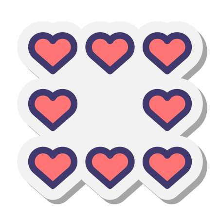 Heart Border icon in Stickers Style