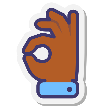 Ok Hand Skin Type 3 icon in Stickers Style