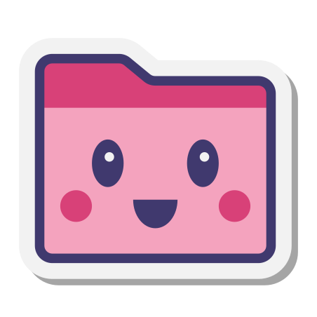 Pink Cute Folder icon in Stickers Style
