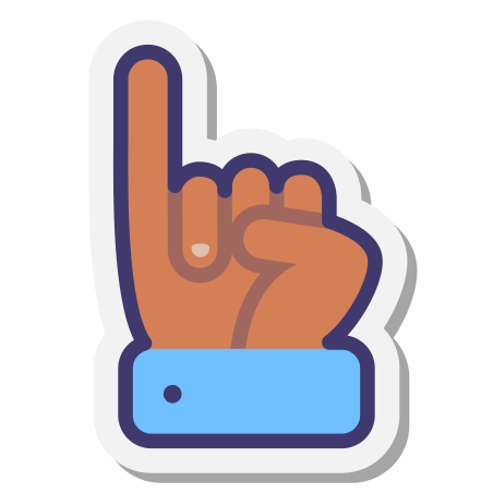 Sign Language I Skin Type 2 icon in Stickers Style