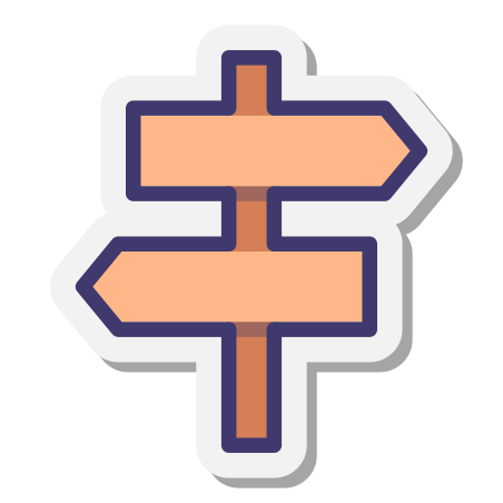 Signpost icon in Stickers Style