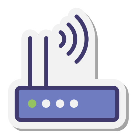 Wi-Fi Router icon in Stickers Style