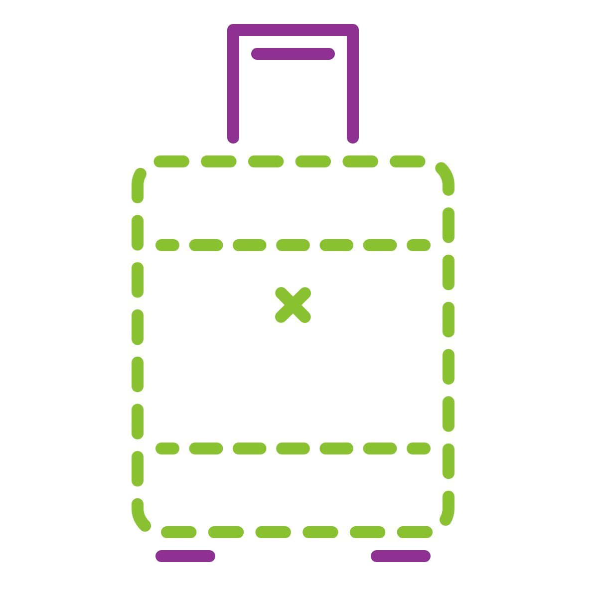 stitch style bagaglio a mano icon