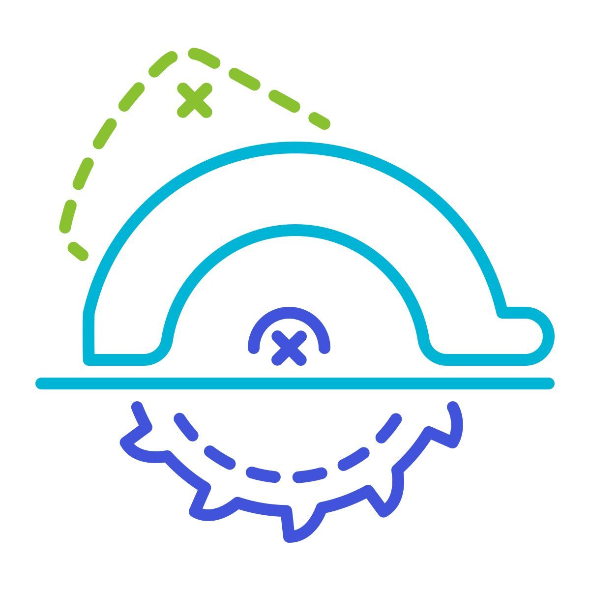 stitch style 원형 톱 icon