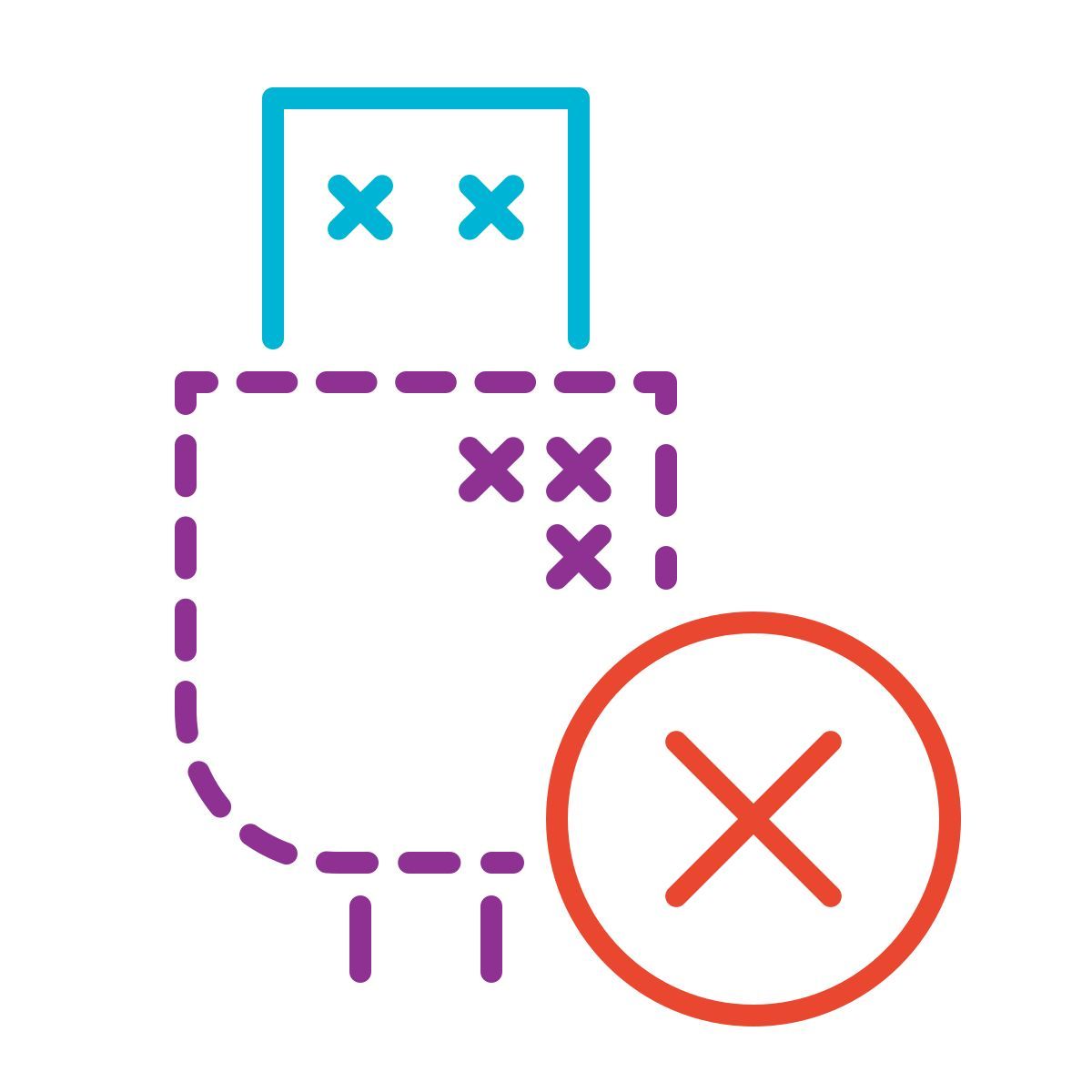 stitch style usb disconnected icon