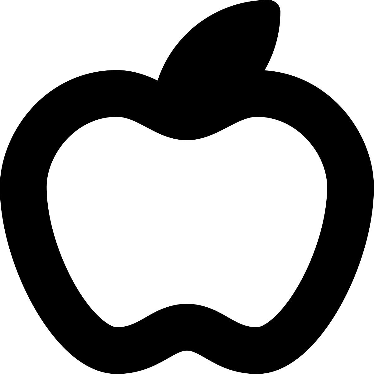 tiny bold style apple fruit icon