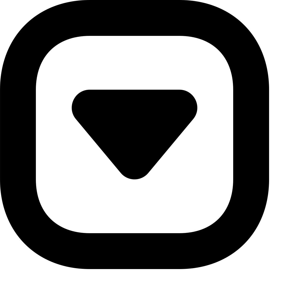 tiny bold style giù squadrato icon