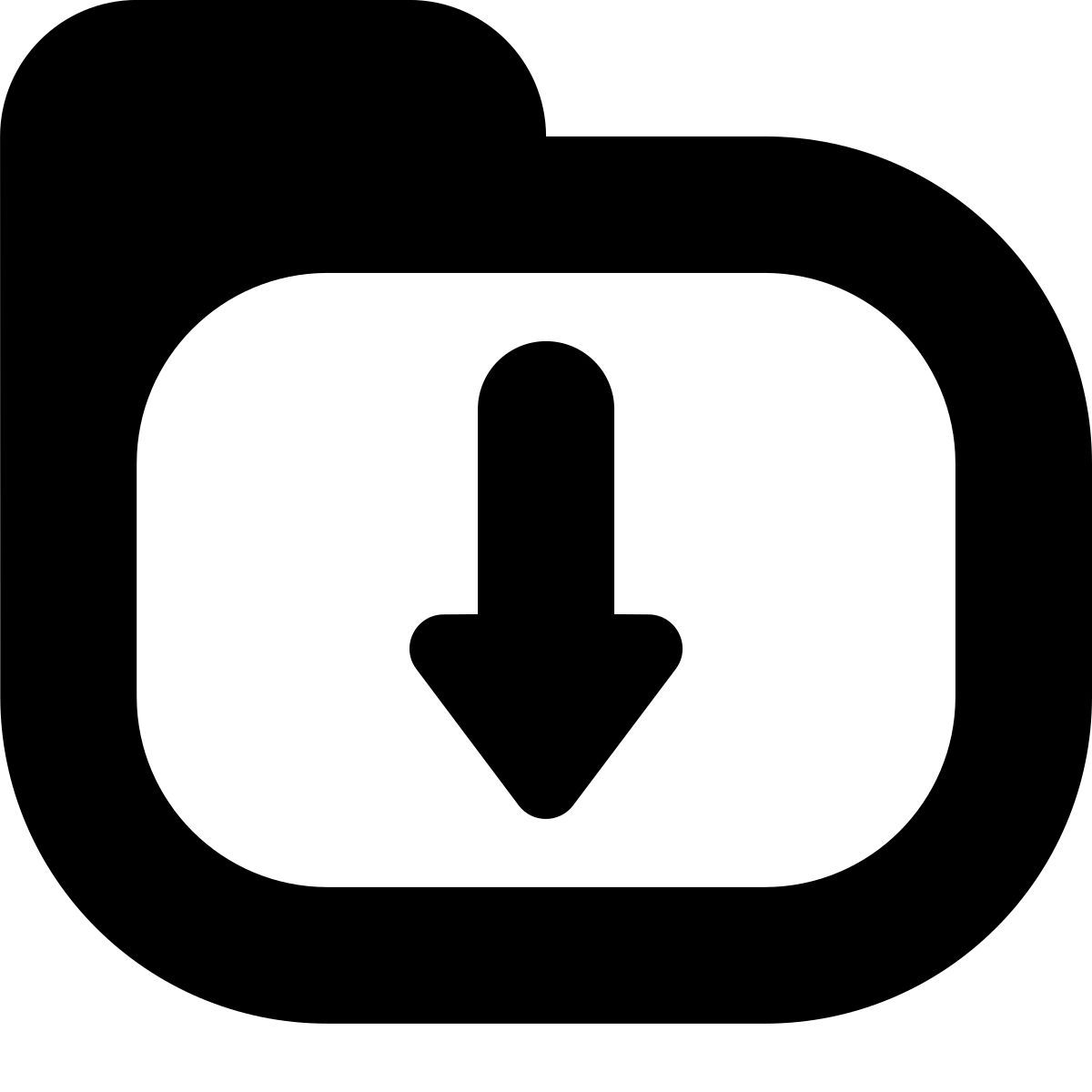 tiny bold style downloads folder icon