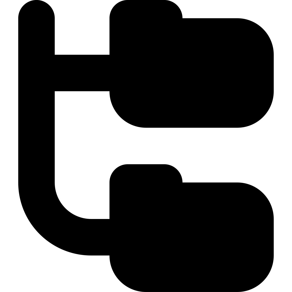tiny bold style folder tree icon