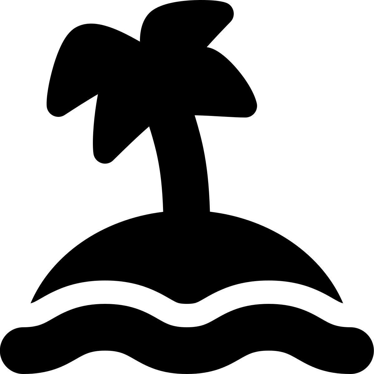 tiny bold style island on water icon