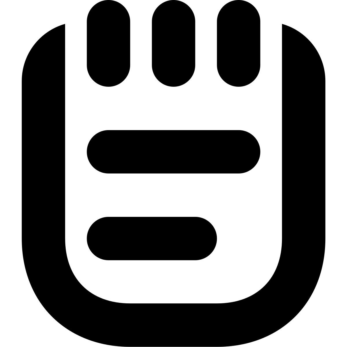 tiny bold style notepad icon